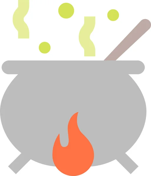 Cauldron Halloween Poison Icon — Stock Vector