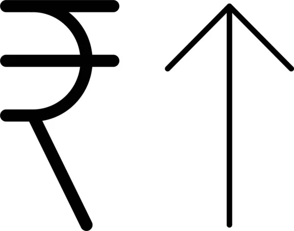 Finance Increase Rupee Icon Outline Style — Stock Vector