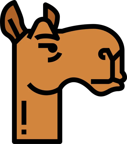 Kamel Zootier Ikone Ausgefüllten Outline Stil — Stockvektor