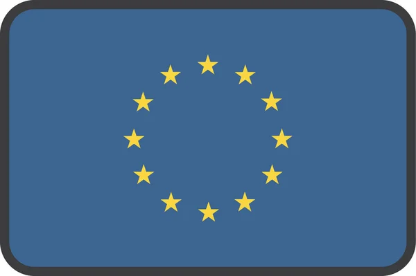 País Europa Icono Europeo Estilo Contorno Lleno — Vector de stock