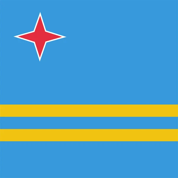 Icono Bandera Del País Aruba Estilo Plano — Vector de stock