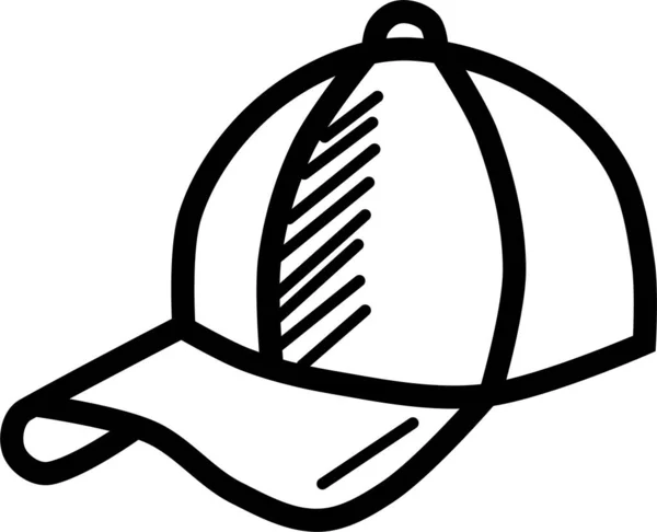 手绘风格的配饰帽服装图标 — 图库矢量图片