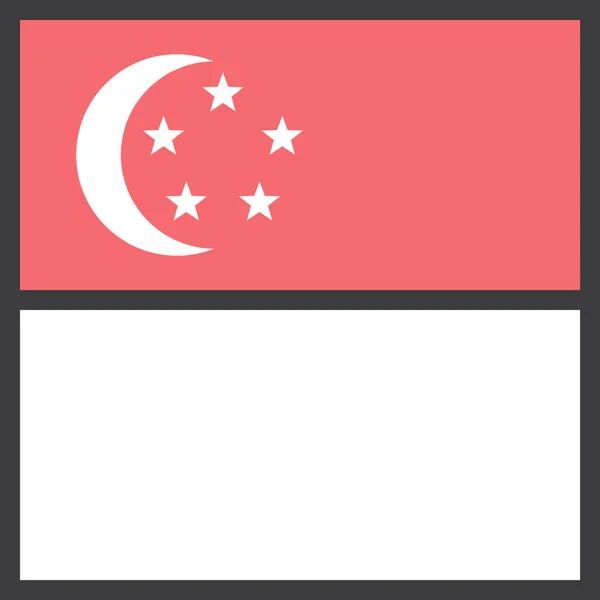 Ícone Bandeira País Asiático Estilo Esboço Preenchido — Vetor de Stock