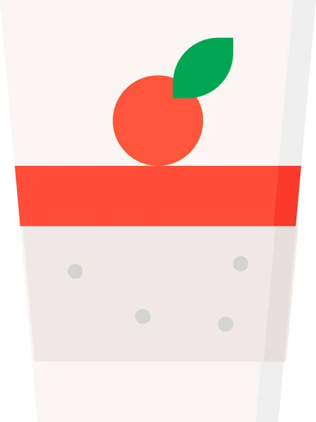 Postre Comida Panna Cotta Icono Estilo Plano — Vector de stock