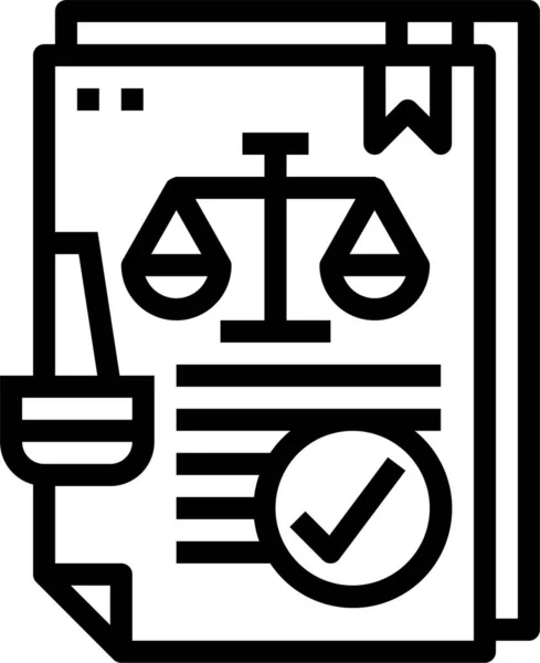 Ikona Stempla Prawa Prawnego Zarysie — Wektor stockowy