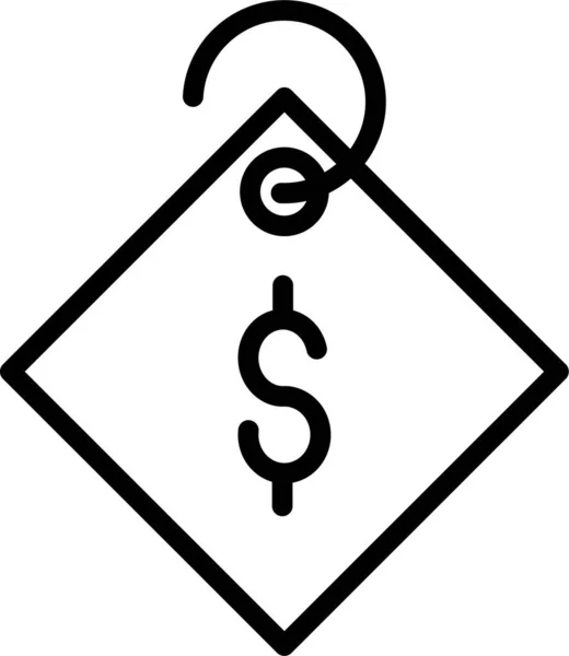 Währung Dollar Preis Symbol Umriss Stil — Stockvektor