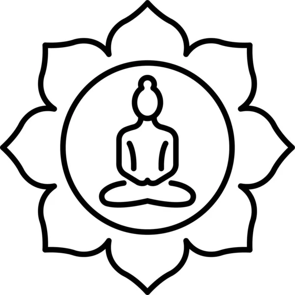 Ikon Meditasi Levitasi Jainisme - Stok Vektor