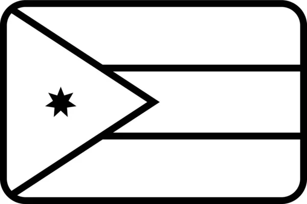 Aziatische Land Vlag Pictogram Omtrek Stijl — Stockvector