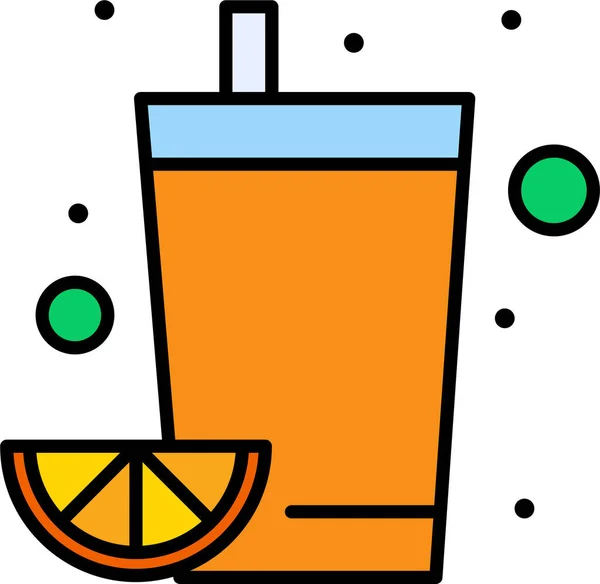 Ποτό Χυμό Εικονίδιο Στην Κατηγορία Καλοκαίρι — Διανυσματικό Αρχείο