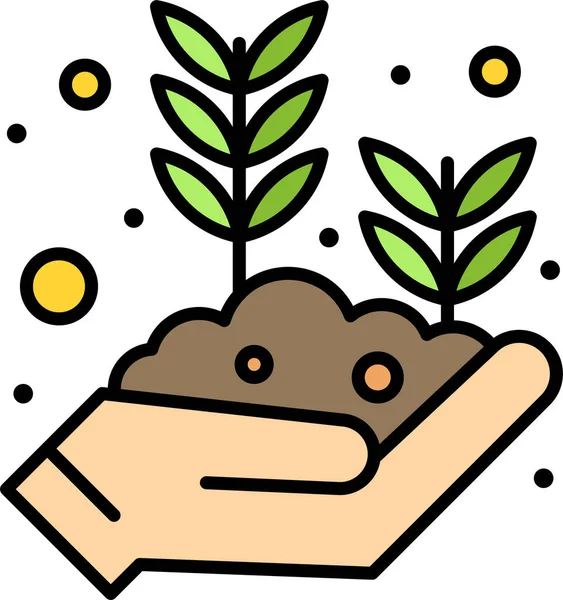 Icono Hoja Mano Crecimiento Categoría Primavera — Vector de stock