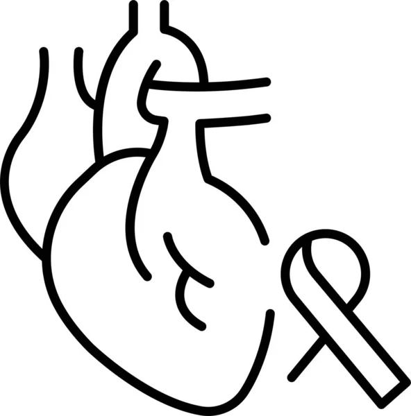 Cancer Disease Heart Icon — Stock Vector