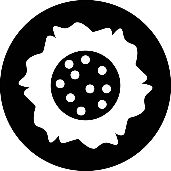 Квітка Декоративна Квіткова Ікона Суцільному Стилі — стоковий вектор