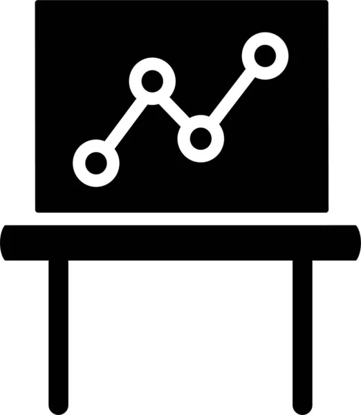 Analytique Icône Graphique Affaires Dans Style Solide — Image vectorielle