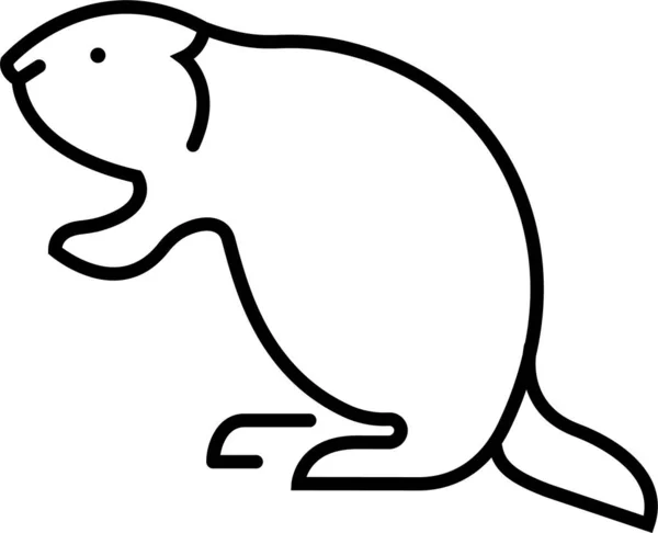 动物海狸啮齿动物图标 — 图库矢量图片