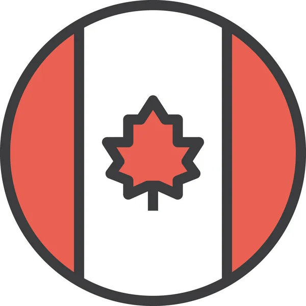 Canada Canadese Country Icoon Gevulde Outline Stijl — Stockvector