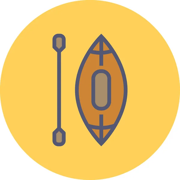 Boat Boating Canoe Icon Filled Outline Style — Stock Vector