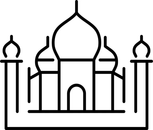 Buddismo India Mahal Icona — Vettoriale Stock