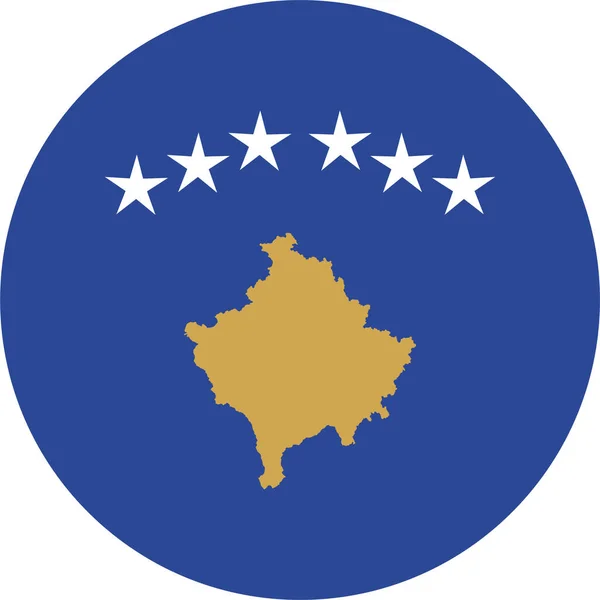 Bandiera Del Paese Icona Kosovo Stile Piatto — Vettoriale Stock