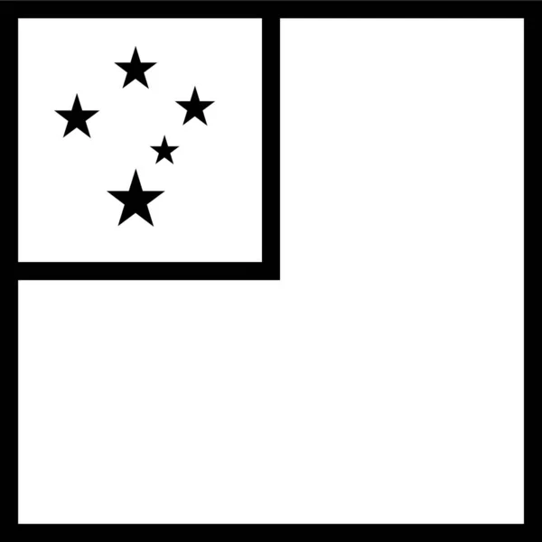 国旗サモアのアイコンをアウトラインスタイルで表示 — ストックベクタ