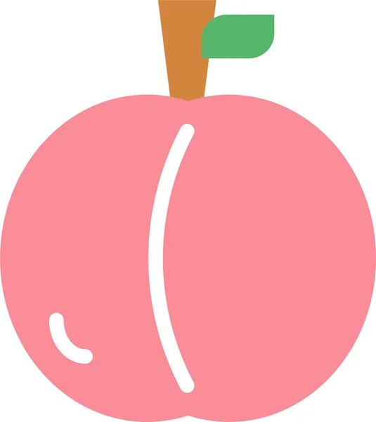 Fruit Peach Food Icon Flat Style — Stock Vector