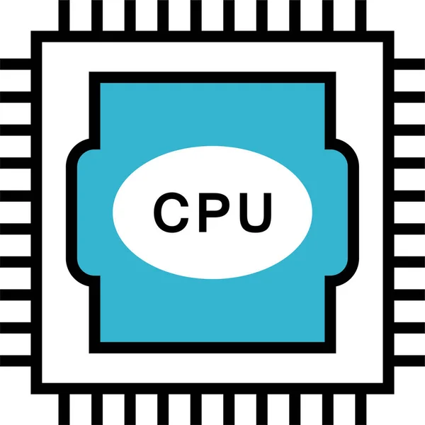 Processor Hardware Onderdelen Pictogram — Stockvector