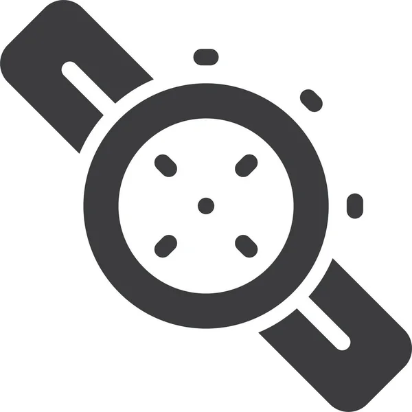 Reloj Despertador Icono Tiempo Estilo Sólido — Vector de stock