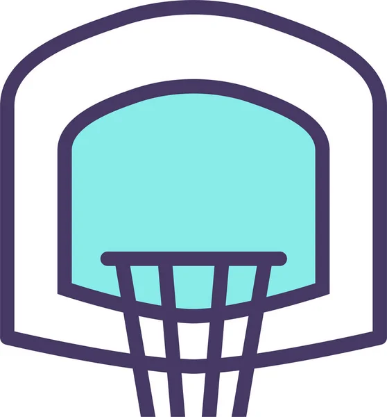 Basketbol Oyunu Simgesi Doldurulmuş Ana Hatlarıyla — Stok Vektör