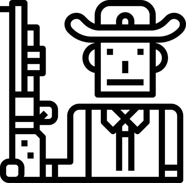 Cowboy Kalap Man Ikon — Stock Vector