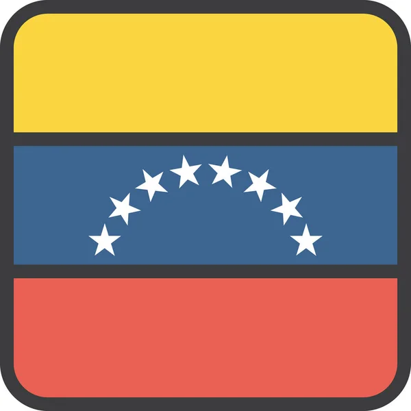 Ülke Bayrağı Venezuela Simgesi Tam Hatlı Biçimdename — Stok Vektör