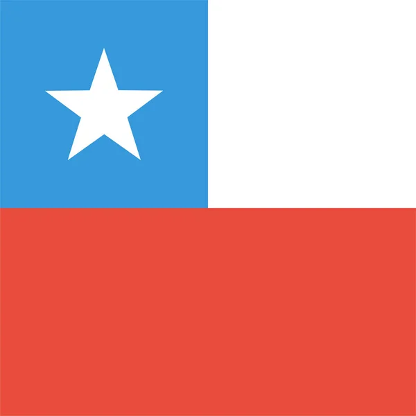 Icona Della Bandiera Del Paese Chile Stile Piatto — Vettoriale Stock