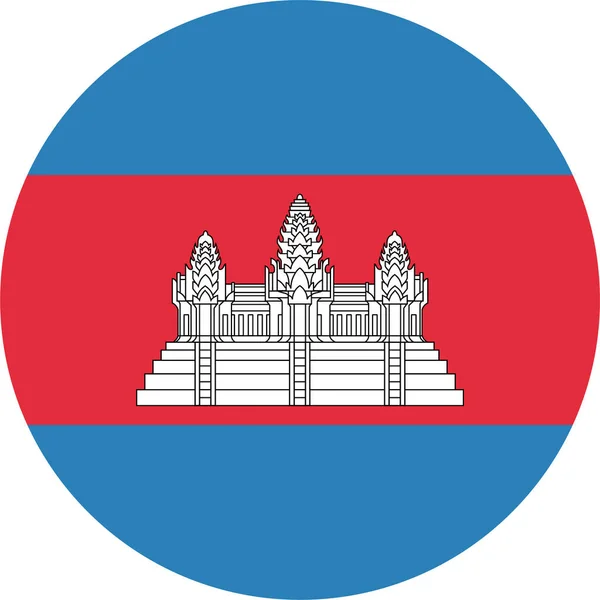 Cambodia Cambodian Country Icoon Platte Stijl — Stockvector
