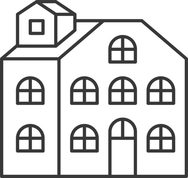 建筑风格简约的房屋图标 — 图库矢量图片