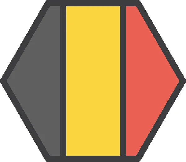 Belgiskt Belgium Land Ikon Fylld Kontur Stil — Stock vektor
