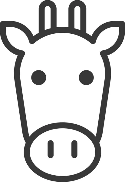 Animal Face Giraffe Icon Outline Style — Stock Vector