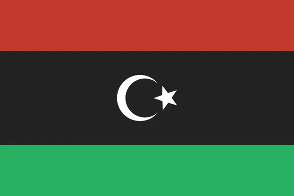 Land Flagga Libya Ikon Platt Stil — Stock vektor