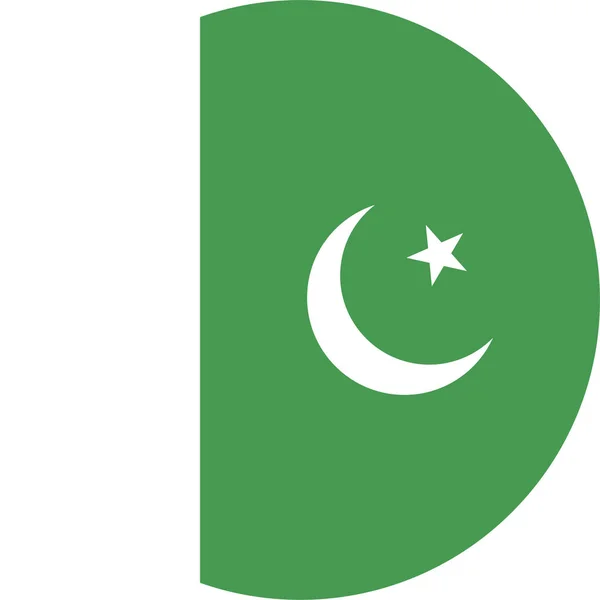 Tanda Negara Ikon Pakistan Dalam Gaya Datar - Stok Vektor