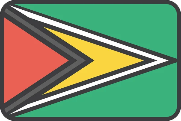 Икона Гайаны Флагом Страны Стиле Заполненного Контура — стоковый вектор