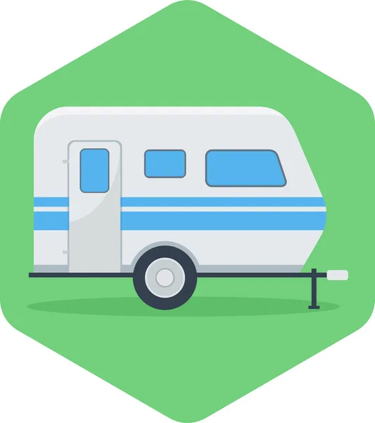Bus Parking Van Icon Flat Style — Stock Vector