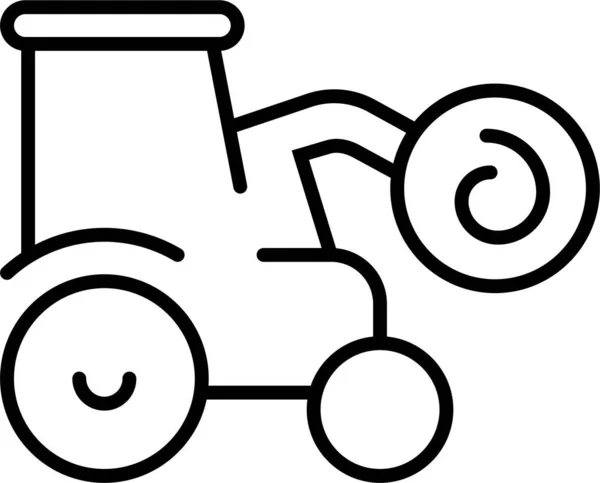 Agricultural Backhoe Machinery Icon — Stock Vector