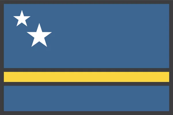 País Curacao Icono Bandera Estilo Contorno Lleno — Vector de stock