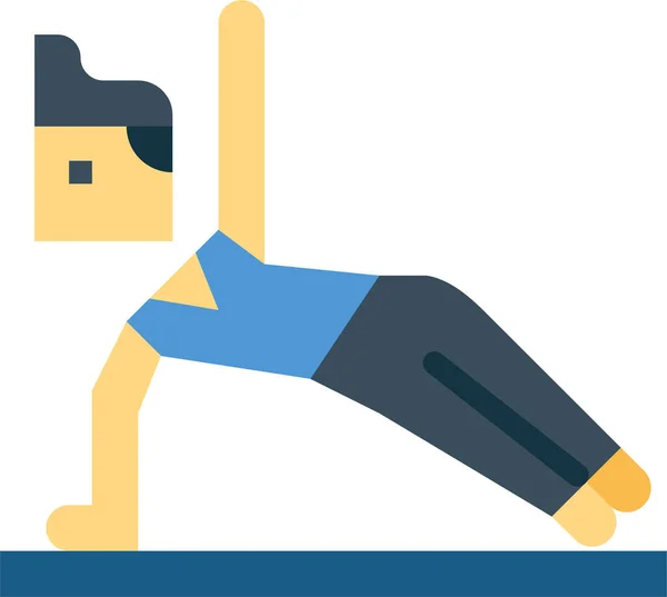 Yoga Man Oefening Pictogram — Stockvector