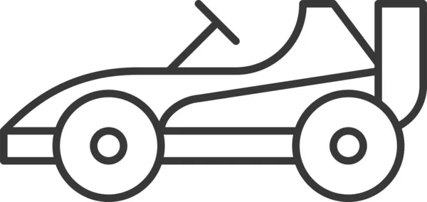 Entretenimiento Diversión Icono Karting Estilo Esquema — Vector de stock