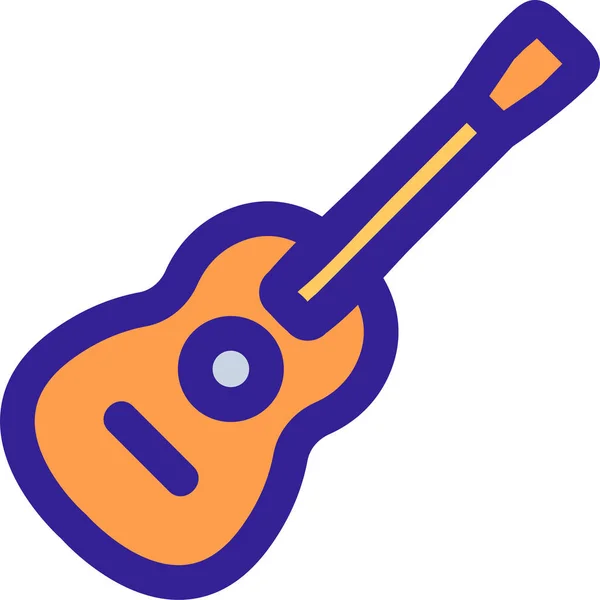 Icono Del Instrumento Guitarra Contorno Categoría Música Sonido — Archivo Imágenes Vectoriales