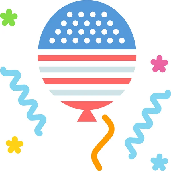 Αμερικάνικο Μπαλόνι Εικονίδιο Στυλ Γεμάτο Περίγραμμα — Διανυσματικό Αρχείο