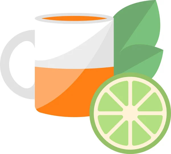 Beber Ícone Limão Frutas Estilo Plano — Vetor de Stock