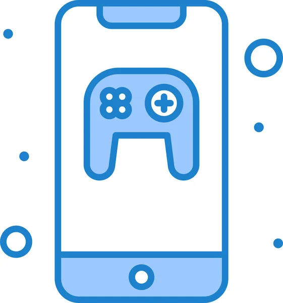 Icono Del Juego Entretenimiento Aplicación Estilo Contorno Lleno — Vector de stock