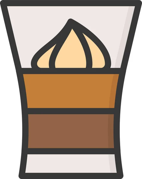 Sobremesa Comida Tiro Sobremesas Vidro Ícone Estilo Esboço Preenchido —  Vetores de Stock