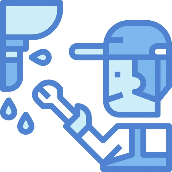 Fix Wrench Plumber Icon — Stock Vector