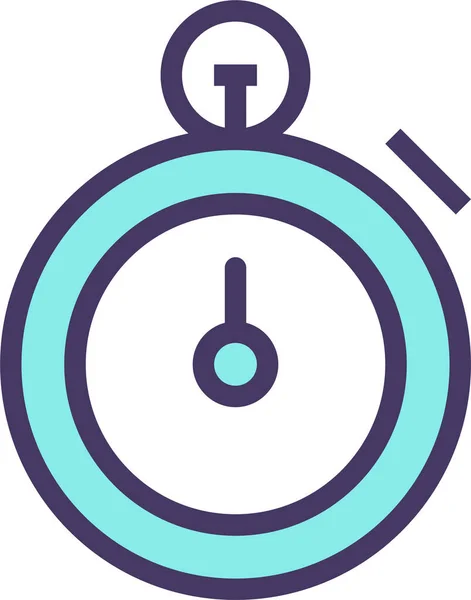 Klok Tellen Stopwatch Pictogram Gevulde Outline Stijl — Stockvector