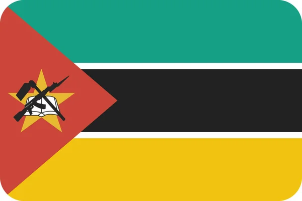 Bandeira País Moçambique Ícone Estilo Plano — Vetor de Stock